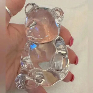 Princess House Crystal Glass Bear Figurine Paper Weight Decoration Germany VTG
